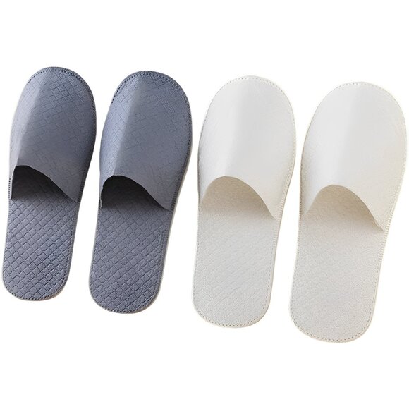 Quilted Closed Toe Slippers with Anti-Slip Sole for Guests,Travel (Unisex) - Picture 2 of 7